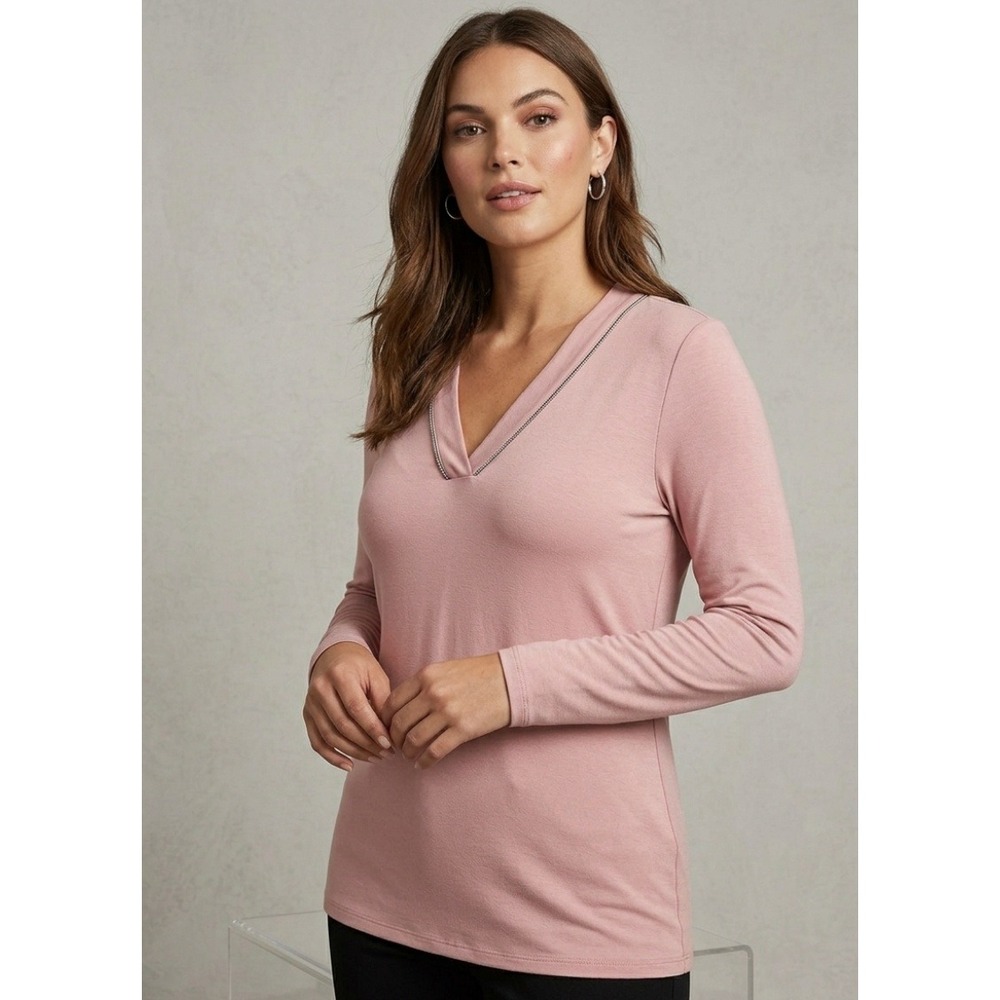 White House Black Market Pink Long Sleeve Top Womens Size S